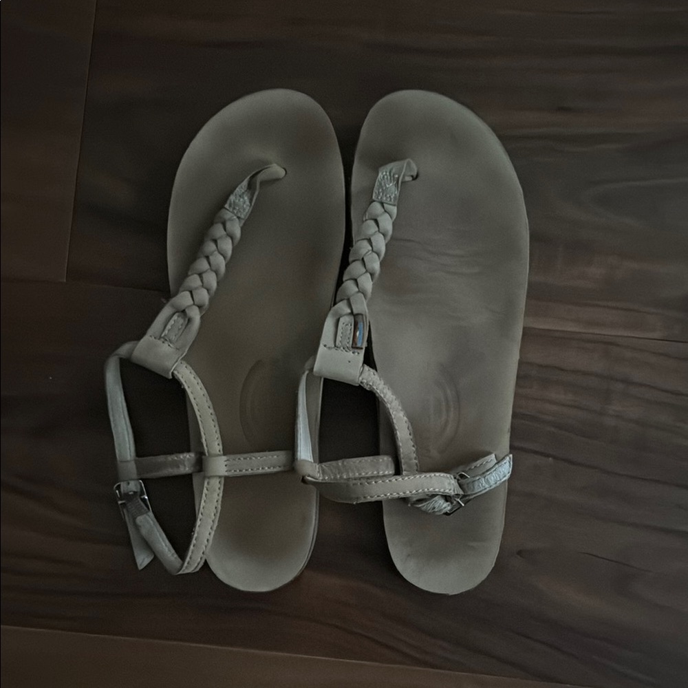 Rainbow Braided Beige Sandals